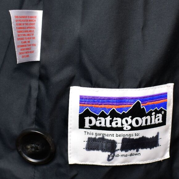 Patagonia Girls Size XL /14 Black Fuzzy Faux Fur Fleece Shawl Collar Jacket - Picture 7 of 7